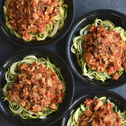 Meal Prep Bolognese with Zucchini and Artichokes {GF, Low Cal, Paleo}