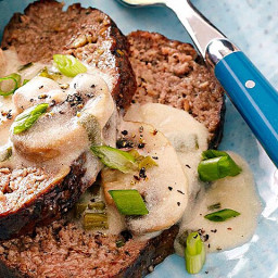 Meat Loaf with Sour Cream-Mushroom Sauce