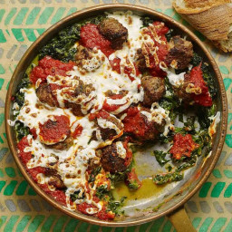 Meatball and Creamed Spinach Skillet