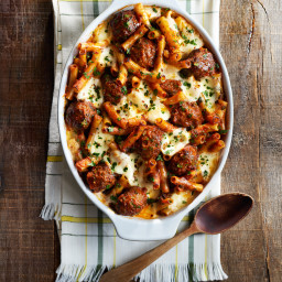 Meatball-and-Spinach Baked Ziti