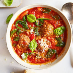 Meatball and tomato soup