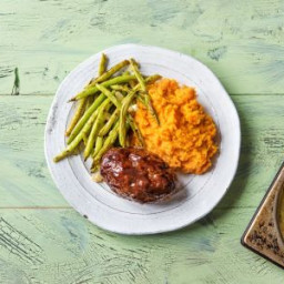 Meatloaf Balsamico with Mashed Sweet Potato and Green Beans