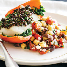 Mediterranean Baked Cod with Chickpea Salad
