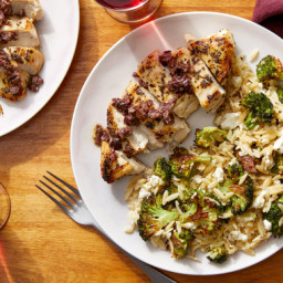 Mediterranean Chicken & Orzo with Feta and Olives