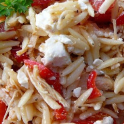 Mediterranean Chicken and Orzo Salad In Red Pepper Cups Recipe
