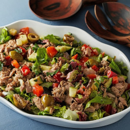 Mediterranean Chopped Salad Bowl With Tuna