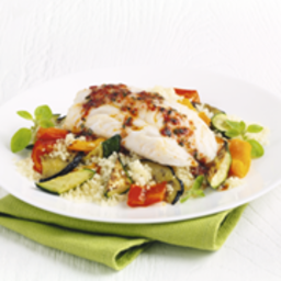 Mediterranean Cod with Couscous and Grilled Veg