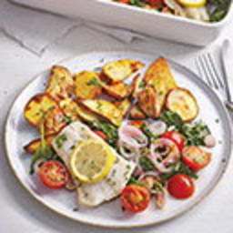 Mediterranean fish traybake