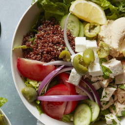 Mediterranean Grilled Chicken Salad with Hummus
