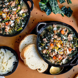 Mediterranean Kale and White Bean Soup With Sausage
