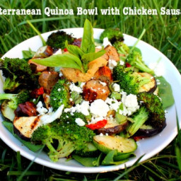 Mediterranean Quinoa Bowl with Chicken Sausage