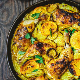 Mediterranean Roast Chicken with Turmeric and Fennel