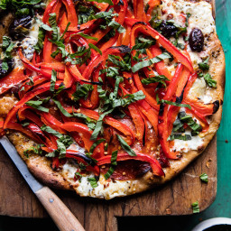 Mediterranean Roasted Red Pepper Pizza