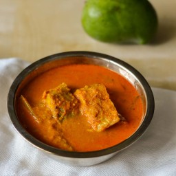 Meen Manga Curry, Kerala Fish Curry in Raw Mango coconut Sauce