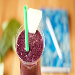 Melon Blueberry Smoothie with Matcha and Chia Seeds