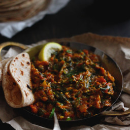 Melt-in-the-Mouth Burnt Aubergine and Spinach Curry