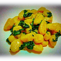 Melted Cheese and Baby Spinach Gnocchi
