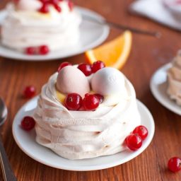 Meringue Nests With Orange Curd Cream and Easter Eggs