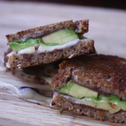 Mexi Grilled Cheese with Avocado, Pepper Jack, and Refried Beans
