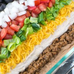 Mexican 7 Layer Taco Dip (with beef)