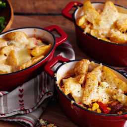 Mexican bean hotpots topped with cheesy wedges