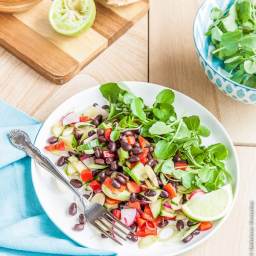Mexican Black Bean Salad with Cumin, Lime and Smoked Paprika dressing