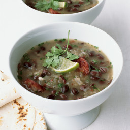 Mexican Black Bean Soup with Sausage
