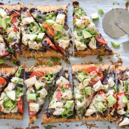 Mexican Chicken and Black Bean Flatbread Pizzas