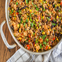 Mexican Fried Rice with Beef and Peppers