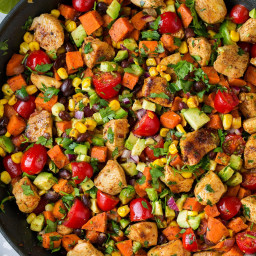 Mexican Honey-Lime Chicken Sweet Potato and Black Bean Skillet