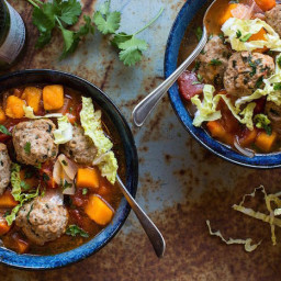 Mexican Meatball Soup with Butternut Squash!