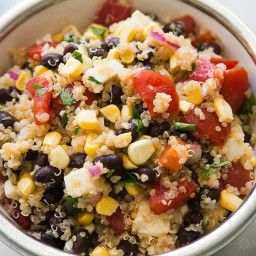Mexican Quinoa Salad with Black Beans, Corn, and Tomatoes