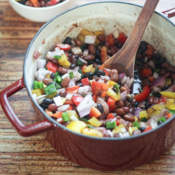 Mexican Three Bean and Three Pepper Salad