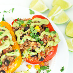 Mexican Vegan Stuffed Peppers {Slow Cooker Recipe}