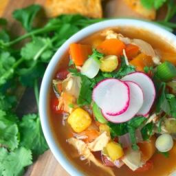 Mexican Chicken Posole Soup