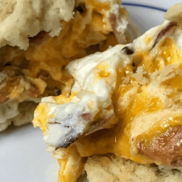 Microwavable Low Carb Bacon, Egg, and Cheese Biscuit Recipe