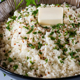 Microwave Garlicky Cauliflower Rice