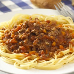 Microwave spaghetti bolognese