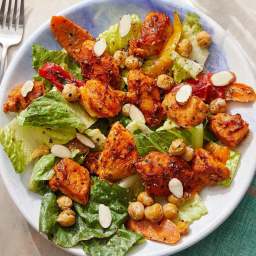 Middle Eastern Chicken Salad with Roasted Chickpeas & Tahini Dressing
