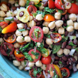 Middle Eastern Chickpea and Black Bean Salad