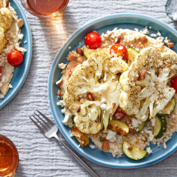 Middle Eastern-Style Cauliflower & Couscous with Zucchini & Tomatoe