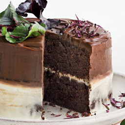 Milk chocolate and beetroot cake with ombre icing