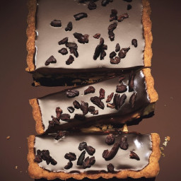 Milk Chocolate-Caramel Tart with Hazelnuts and Espresso