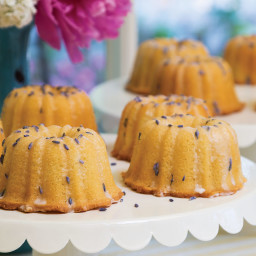 Mini Almond Bundt Cakes with Lavender Glaze