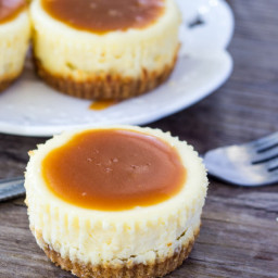 Mini Cheesecakes with Salted Caramel Sauce