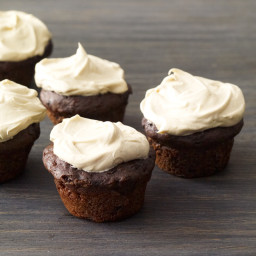 Mini Chocolate-Banana Cupcakes with Peanut Butter Frosting