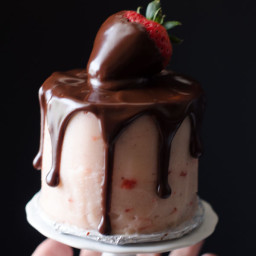 Mini Chocolate Covered Strawberry Layer Cakes for Two