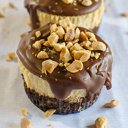 Mini Chocolate Peanut Butter Cheesecakes