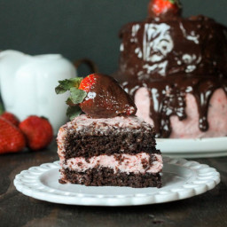 Mini Chocolate Strawberry Layer Cake