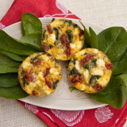 Mini Frittata with Spinach, Sun-dried Tomatoes and Goat Cheese